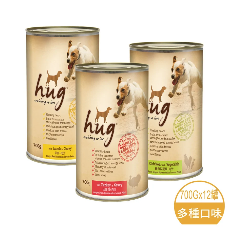 Hug 犬用主食罐 700g × 12 官方產品圖
